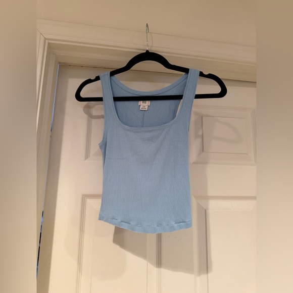 BDG Light Blue Ribbed Tank Top - Picture 2 of 6